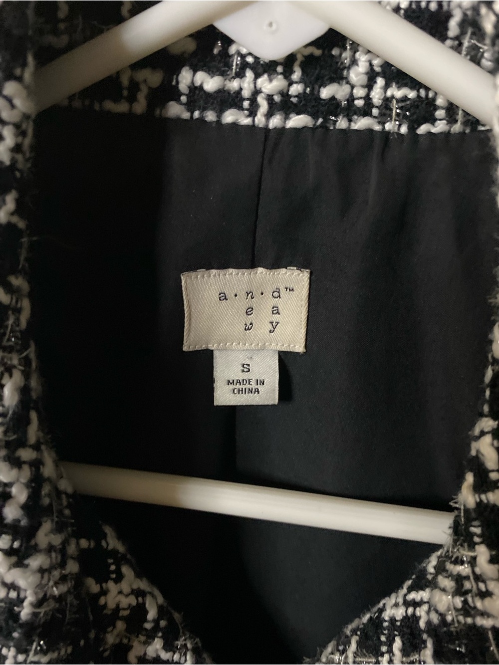 a new day Black & White Tweed Cropped Blazer - Picture 2 of 7